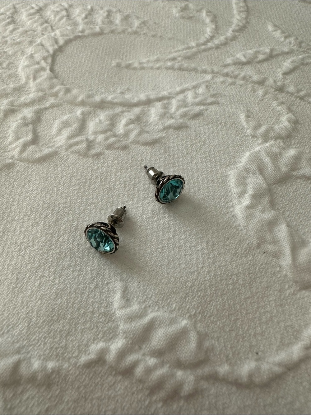 Brighton Blue Teal Crystal Stud Earrings - Women Jewelry